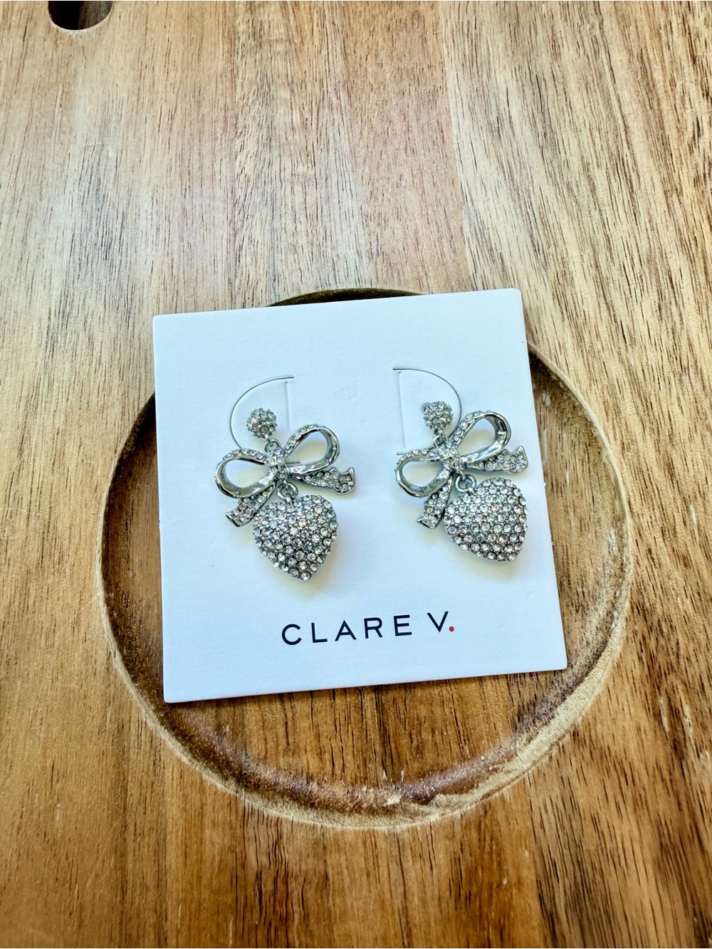 Clare V Petit Heart Drop Pavé
Earrings - Clear/Rhodium NWT $95
